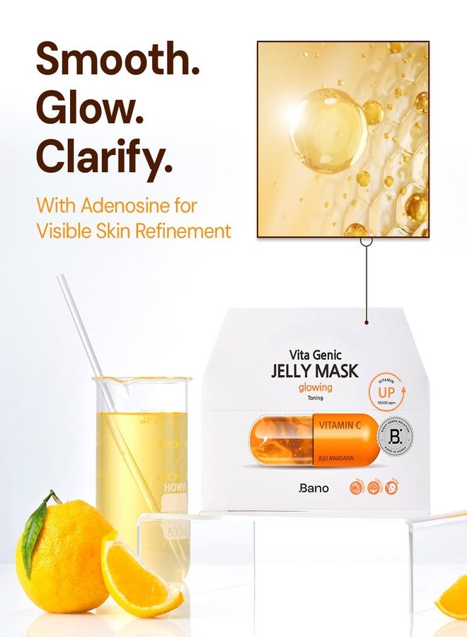 Bano Vita Genic Jelly Face Glowing Mask 10EA – Hydrating Sheet Mask for Sensitive Skin, Korean Glass Skin Care with Vitamin C, Biotin & Niacinamide, Fragrance-Free - Image 5
